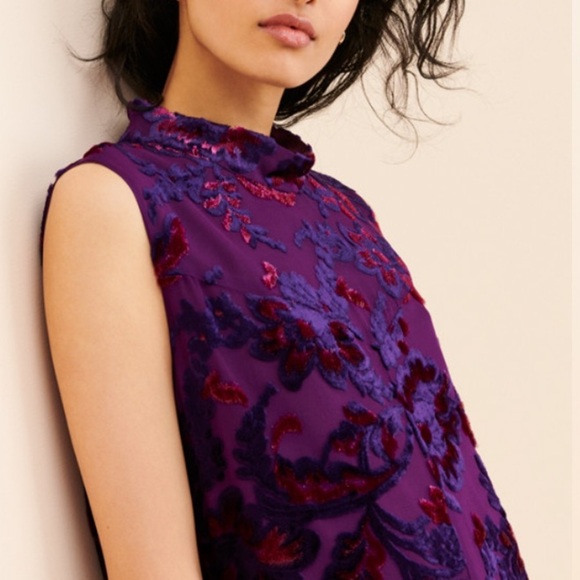 Anna Sui Jewel Tone Velvet Metallic Sleeveless Mini Dress 26272 - Picture 3 of 13